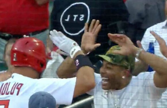 Albert Pujols Celebrates With Nelly After Smashing 685th Career Home Run