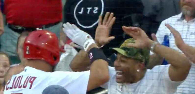 Albert Pujols Celebrates With Nelly After Smashing 685th Career Home Run