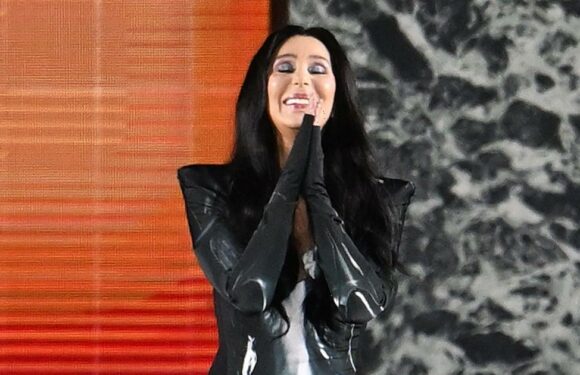 Cher Wears a Metallic Catsuit to Close Out the Balmain Show