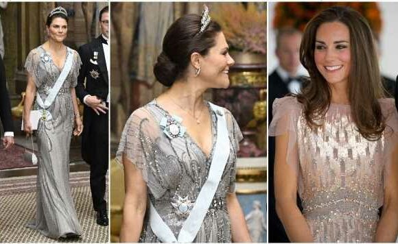 Crown Princess Victoria channels Kate with sparkly Jenny Packham gown