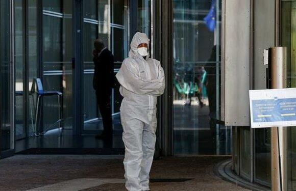 Emergency services in Hazmat suits descend on EU headquarters