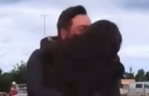 Fans in hysterics as Luca Bish furiously watches girlfriend Gemma wrap legs around pal