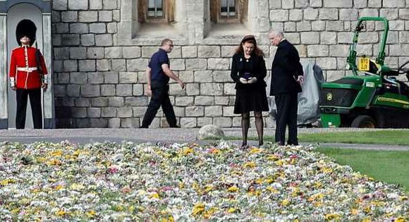 Fergie seen for first time after Queen’s death as she views tributes with Prince Andrew