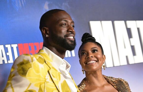Gabrielle Union and Dwyane Wade Match in Gold at the "Redeem Team" Premiere