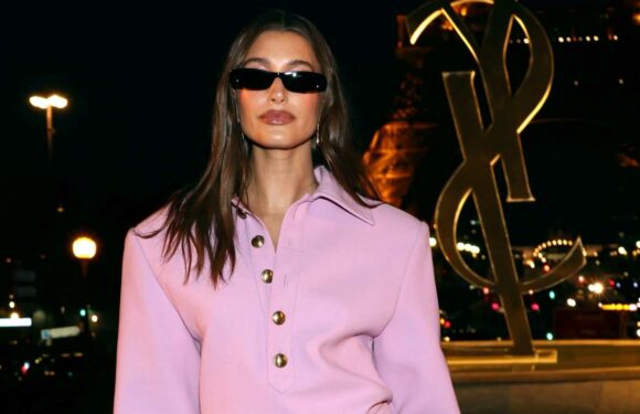 Hailey Bieber Channels the '80s in a Pink Miniskirt