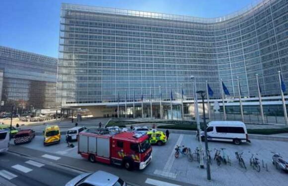 Hazmat crews swoop on EU headquarters after envelope full of 'suspicious white powder' found near president's office | The Sun