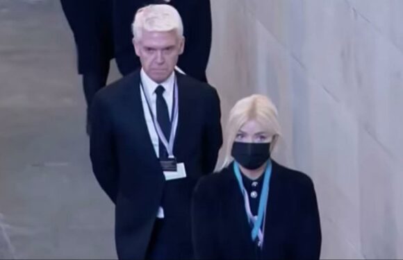 Holly Willougby and Phillip Schofield look sombre as they view Queen's coffin on day off from This Morning | The Sun