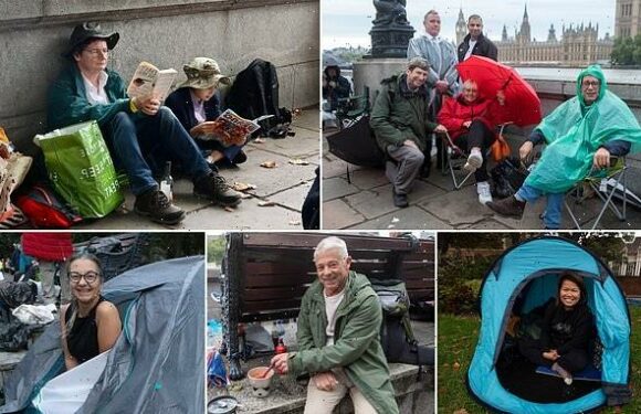JANE FRYER meets mourners braving elements to pay respects to Queen