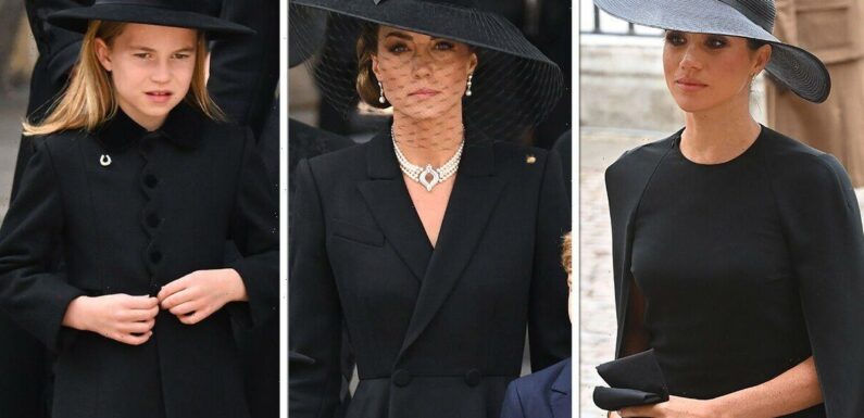 Jewellery Kate, Meghan and Charlotte wore to Queen’s funeral