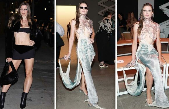 Julia Fox in risqué mermaid look after stunning in busty outfit