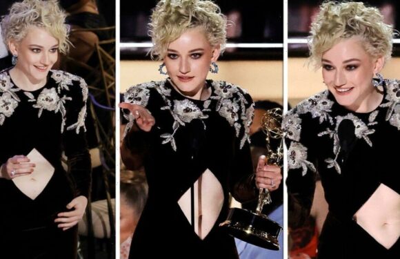 Julia Garner stuns as she flashes toned stomach in cut-out Gucci dress