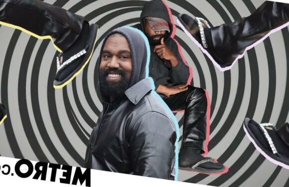 Kanye West is starting another wild footwear trend – diamond-studded flip flops