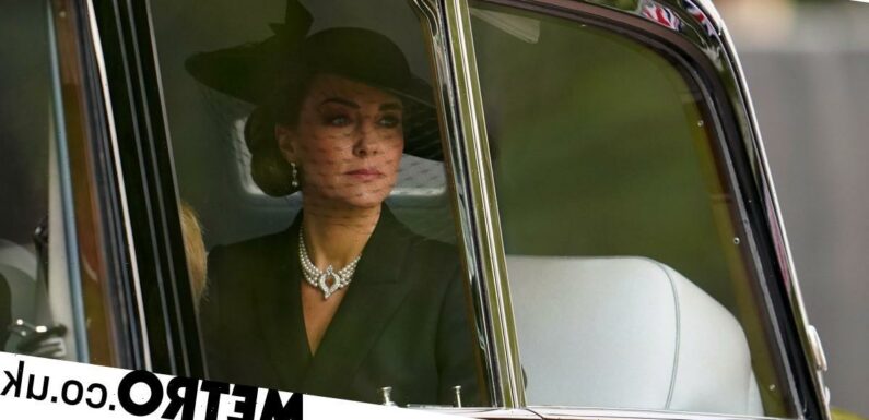 Kate Middleton pays tribute at the Queen's funeral with Four Row Pearl Choker