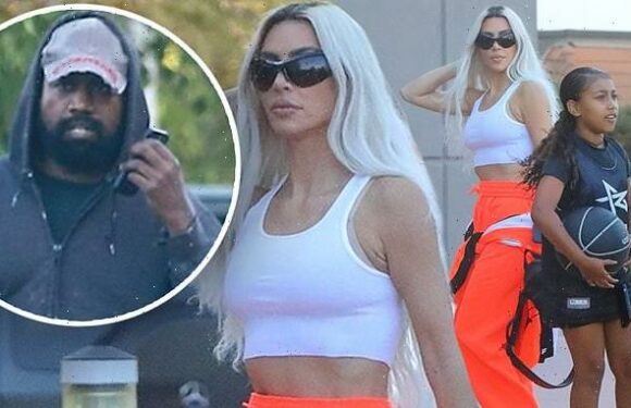 Kim Kardashian and Kanye West attend daughter North's basketball game