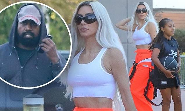 Kim Kardashian and Kanye West attend daughter North's basketball game