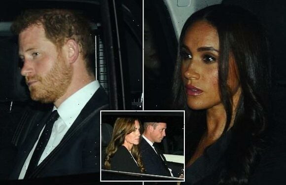 Meghan Markle and Prince Harry join royal family at Buckingham Palace