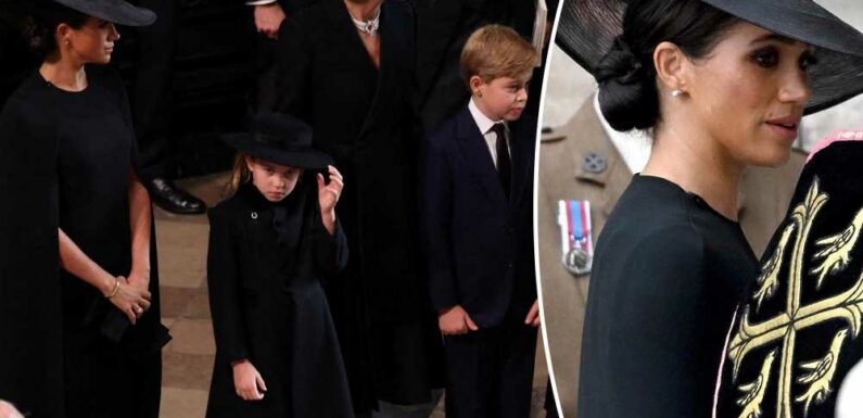 Meghan Markle joins Prince Harry, royal family at Queen’s funeral