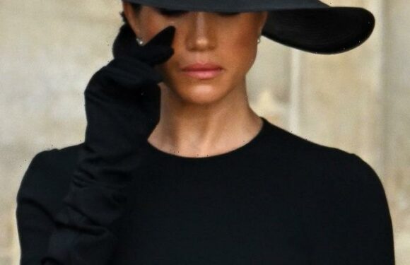 Moment Meghan cries as she joins Harry to watch Queen’s coffin make final journey after state funeral | The Sun