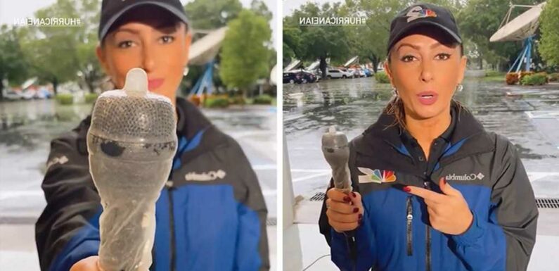 NBC Hurricane Reporter Using Condoms to Protect Microphone