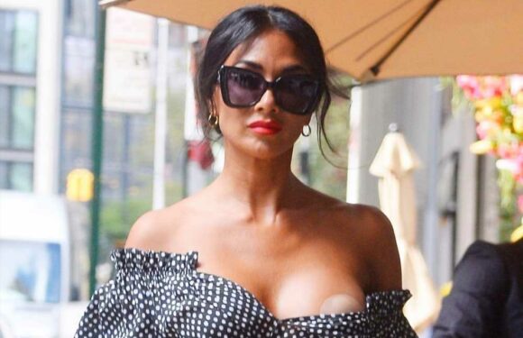 Nicole Scherzinger in dramatic wardrobe malfunction as her boob pops out showing nipple cover | The Sun