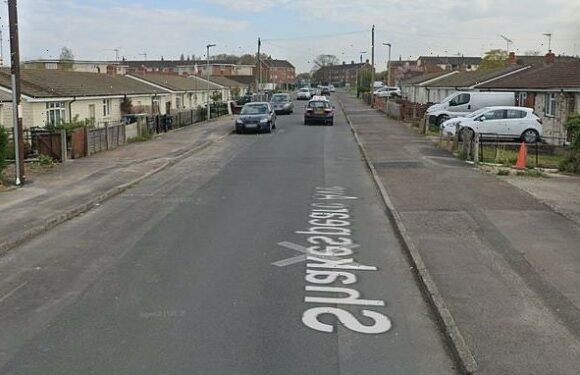 Police launch manhunt after cyclist stabbed following car crash