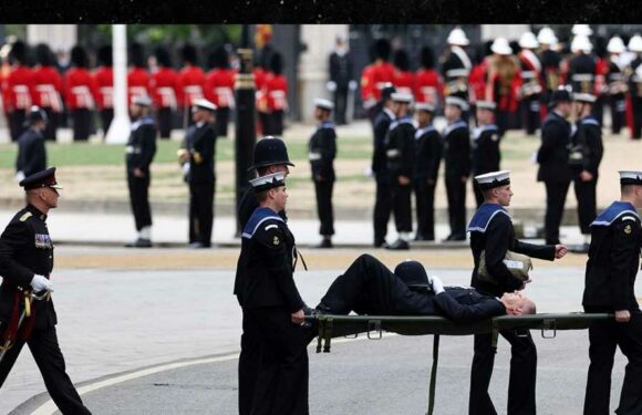 Policeman Faints During Queen Elizabeth II's Funeral Procession