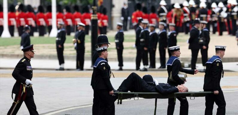 Policeman Faints During Queen Elizabeth II's Funeral Procession
