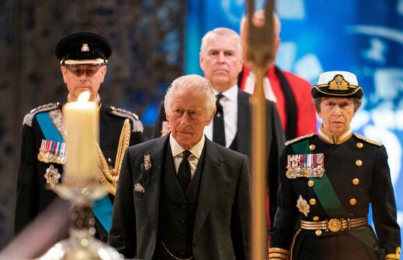 Prince Andrew stands alone at Queen's service despite joining royal procession to Westminster | The Sun