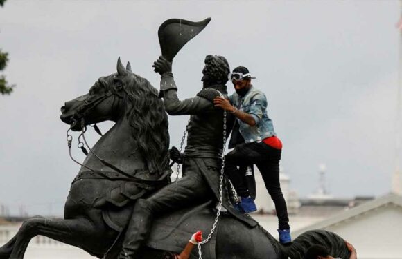 Protesters In D.C. Trying To Tear Down Andrew Jackson Statue