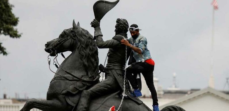 Protesters In D.C. Trying To Tear Down Andrew Jackson Statue