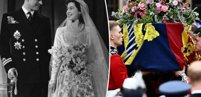 Queen Elizabeth II’s casket bouquet features flowers from her wedding