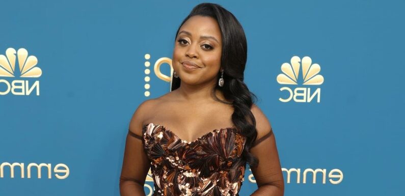 Quinta Brunson Wears Metallic Gown With Thigh-High Slit at 2022 Emmys