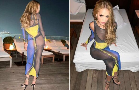 Rita Ora leaves nothing to the imagination as she flashes her bum in a thong under revealing sheer dress | The Sun