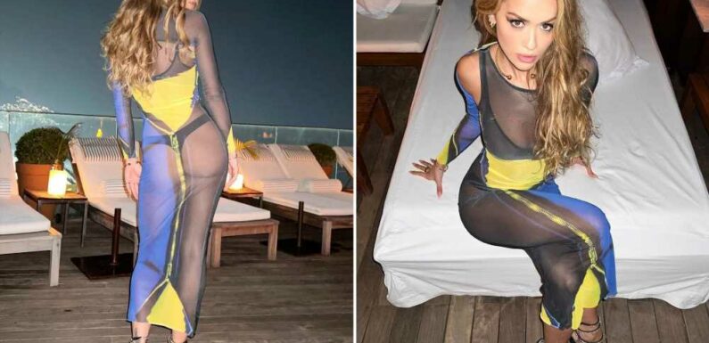 Rita Ora leaves nothing to the imagination as she flashes her bum in a thong under revealing sheer dress | The Sun