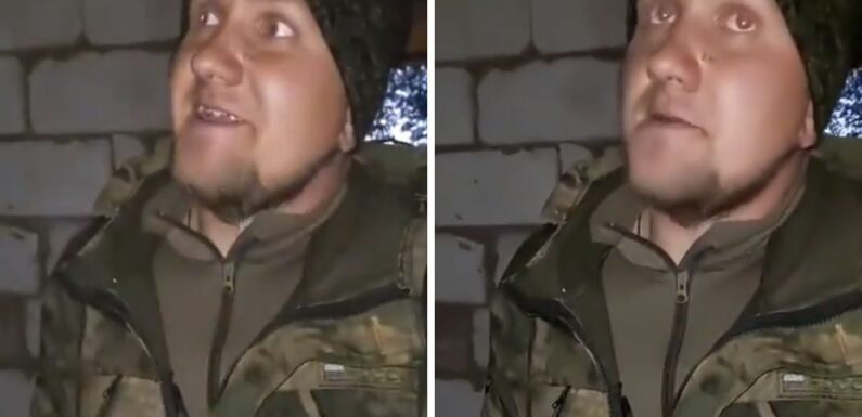 Russian soldier surprised to be confronted by Ukrainian army troops