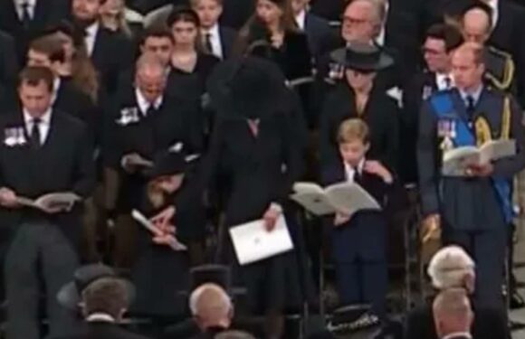 Sweet moment mum Princess Kate helps Charlotte, 7, find her place in Order of Service during Queen's emotional funeral | The Sun