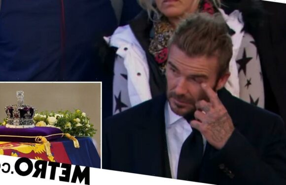 Tearful David Beckham pays respects to the Queen after queuing for 13 hours