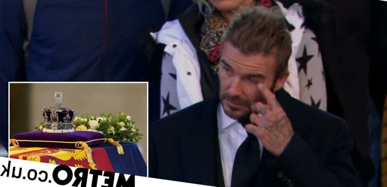 Tearful David Beckham pays respects to the Queen after queuing for 13 hours