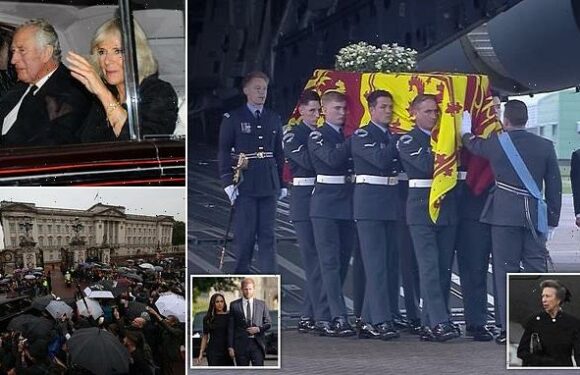 The Queen lands back in London