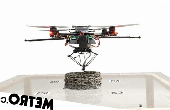 These flying 3D printer drones inspired by bees can fix buildings