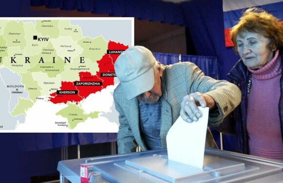Ukraine annexation mapped as four regions Putin will seize analysed