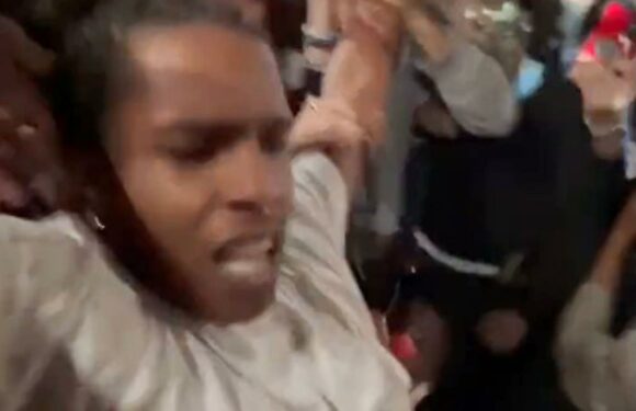Watch the moment A$AP Rocky jumps in the mosh pit at gig – and can't get back onstage | The Sun