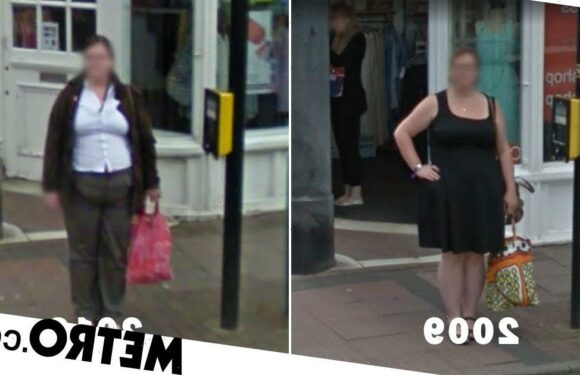 Woman caught by Google Street View in exactly the same spot nine years apart