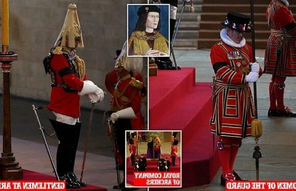 Yeoman of the Guard set up by Henry VII are among units guarding Queen