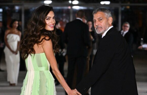 Amal Clooney oozes glamour alongside George for star-studded night out