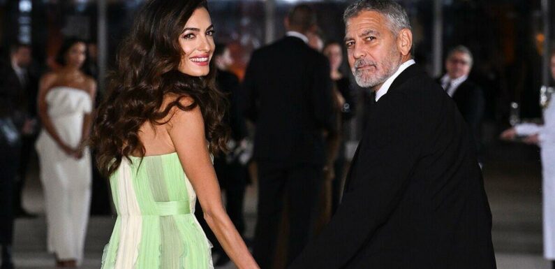 Amal Clooney oozes glamour alongside George for star-studded night out