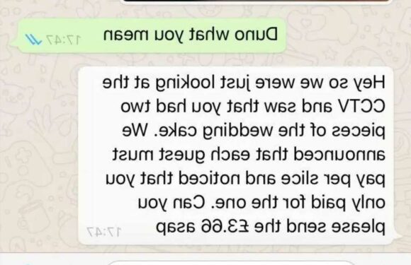 Bride divides opinion by CHARGING guests £3.66 for extra slice of cake | The Sun