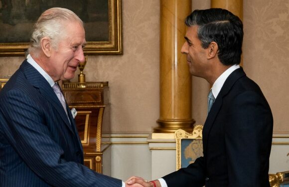 Brits baffled by Rishi Sunak’s height after mystifying photo of PM meeting King