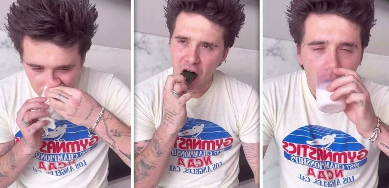 Brooklyn Beckham left in tears after taking part in one chip challenge