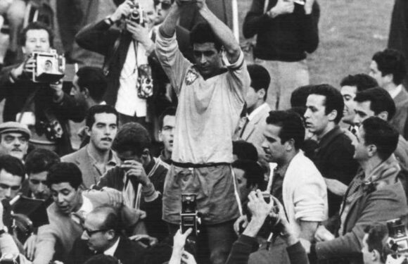 Can you spot the ‘time traveller’ from this pic of the 1962 World Cup final celebrations? | The Sun